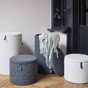 Poef opberg Didi zwart boucle 60cm