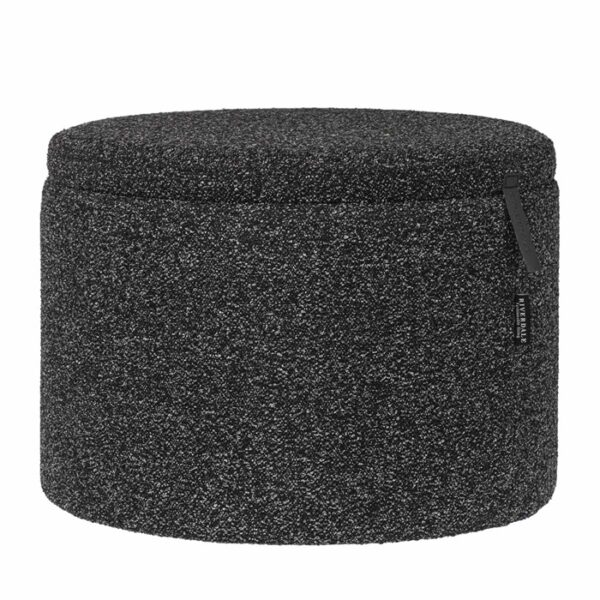 Poef opberg poef Didi zwart boucle 30cm