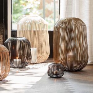 Windlicht zwart 27cm
